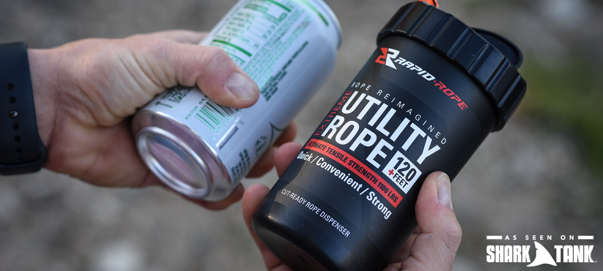 Safety Orange Utility Rope in a Large Rapid Rope Canister - Rapid Rope