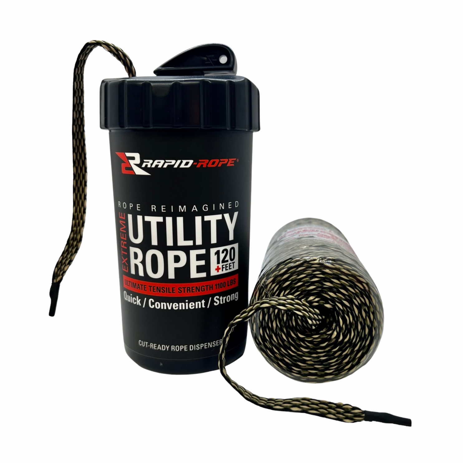 Camo Utility Rope in a Large Rapid Rope Canister - Rapid Rope