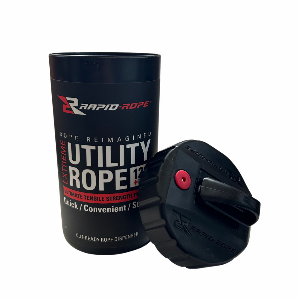 Red Utility Rope in a Large Rapid Rope Canister - Rapid Rope