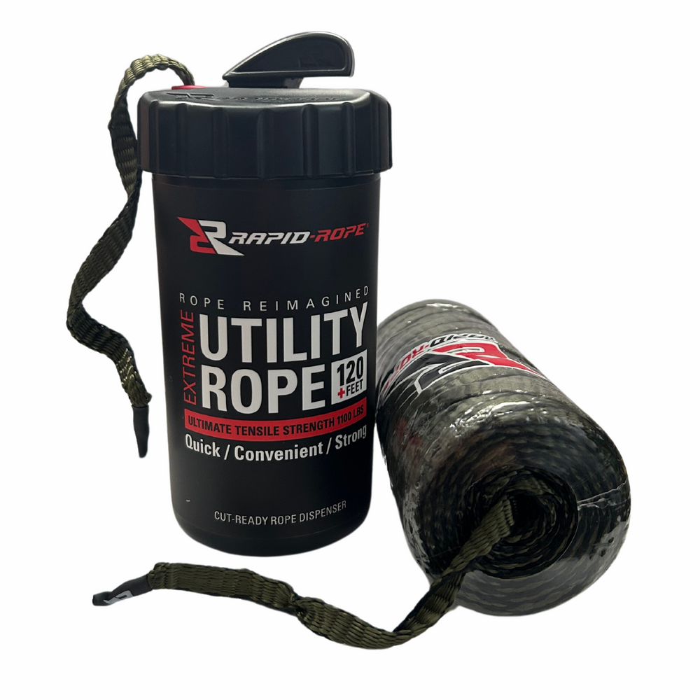 Utility Rope Bag Olive Green Utility Rope in a Large Rapid Rope Canister - Rapid Rope