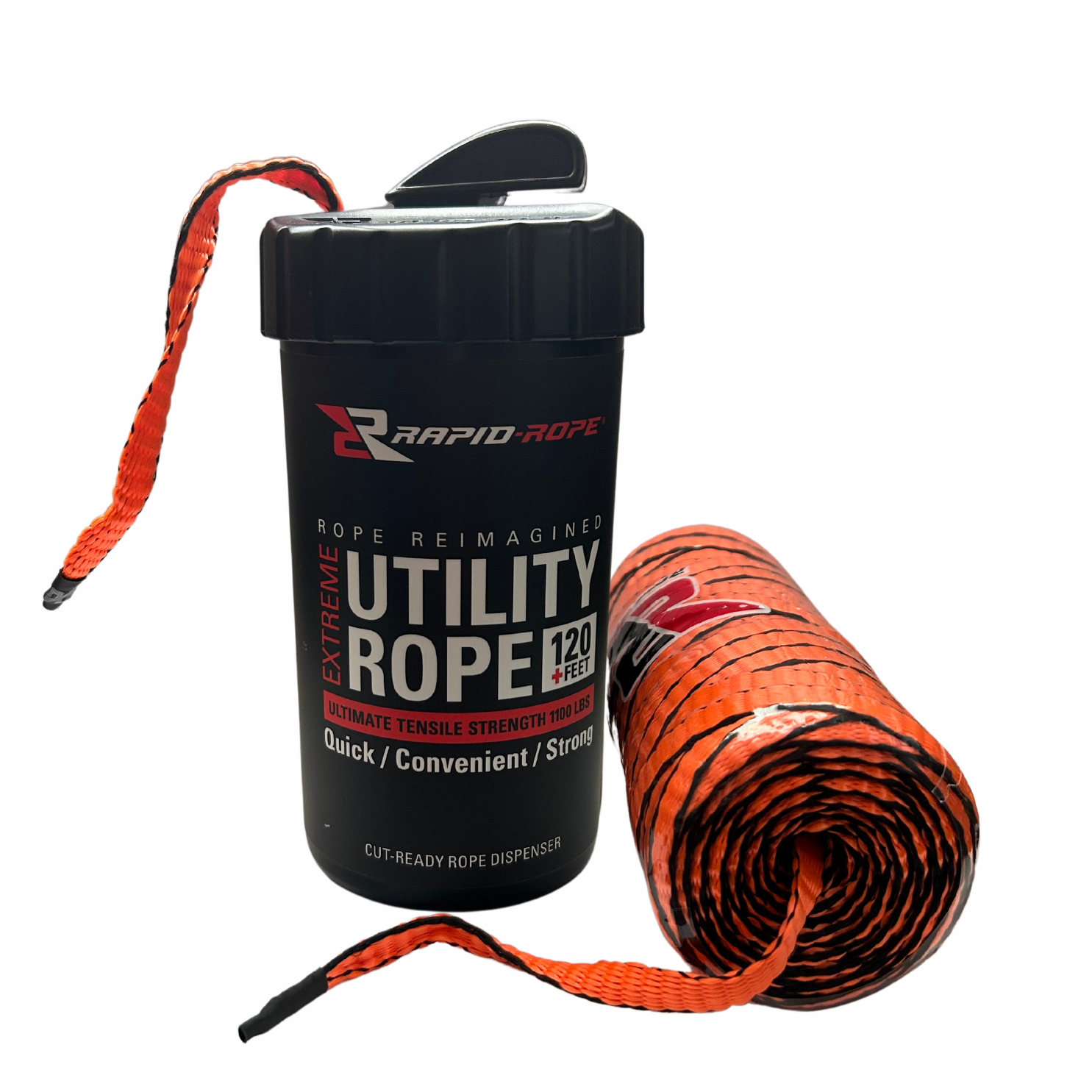 Safety Orange Utility Rope in a Large Rapid Rope Canister - Rapid Rope