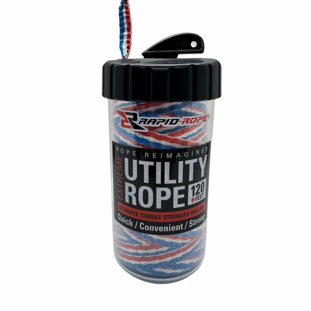 Patriot Utility Rope in a Large CLEAR Rapid Rope Canister - Rapid Rope