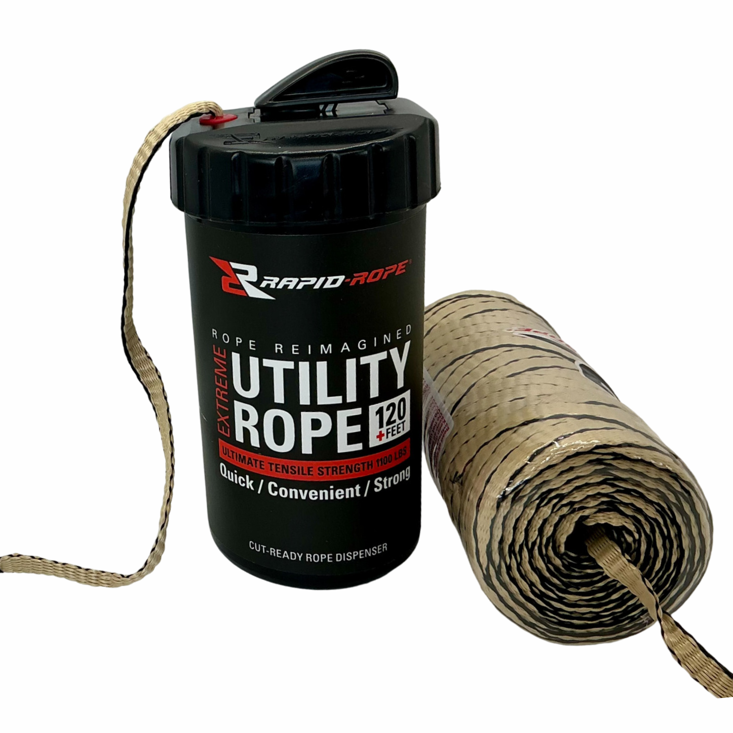 Utility Rope Use Image Tan Utility Rope in a Large Rapid Rope Canister - Rapid Rope