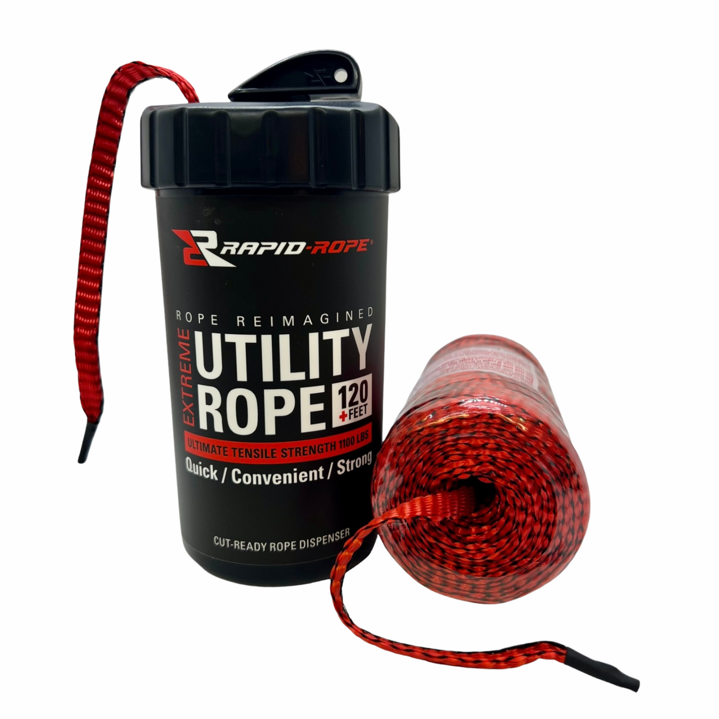 Red Utility Rope in a Large Rapid Rope Canister - Rapid Rope