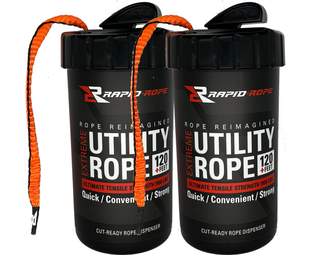Rapid Rope Canister w/ 120ft of Rope - Orange