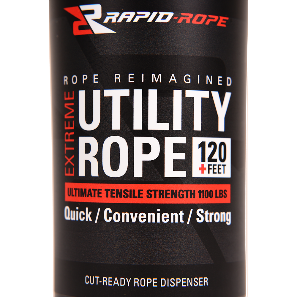 Rapid Rope in Shatterproof Canister Orange 120' Extreme Multi-Use Utility  Rope