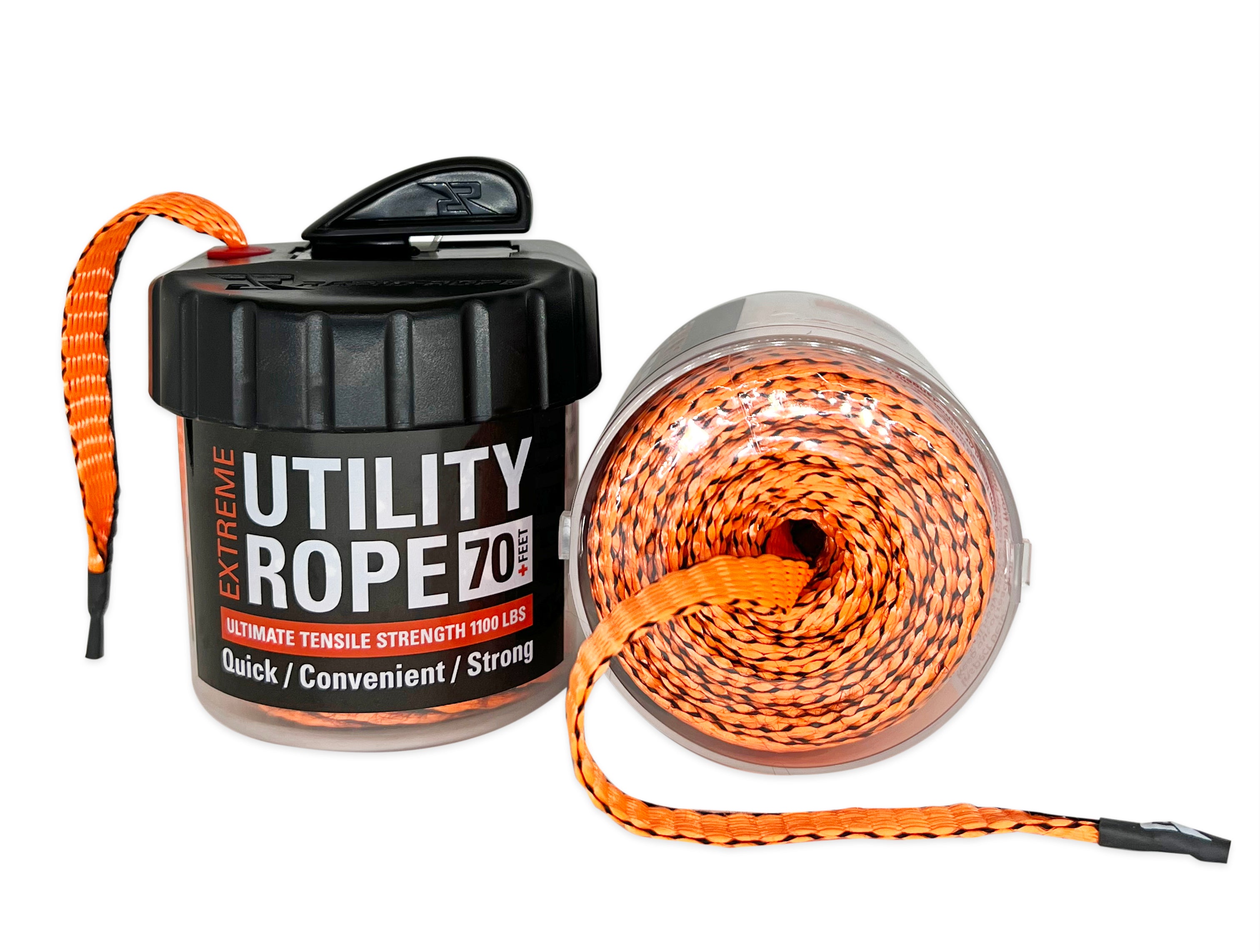 Utility Rope Use Image Safety Orange Utility Rope in a Mini Rapid Rope Canister - Rapid Rope